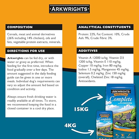 Arkwrights Complete Chicken Dry Dog Food 15kg