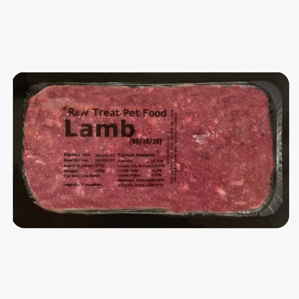 RAW TREAT PETFOOD Lamb 500g - Premium quality raw lamb dog food for healthy nutrition.






