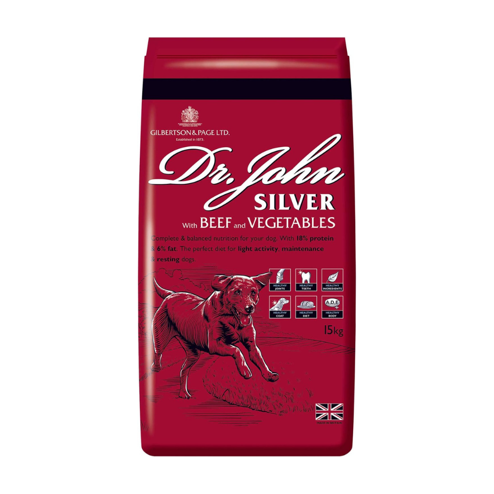 Dr John Silver Complete Dry Dog Food Beef with Vegetables 15kg