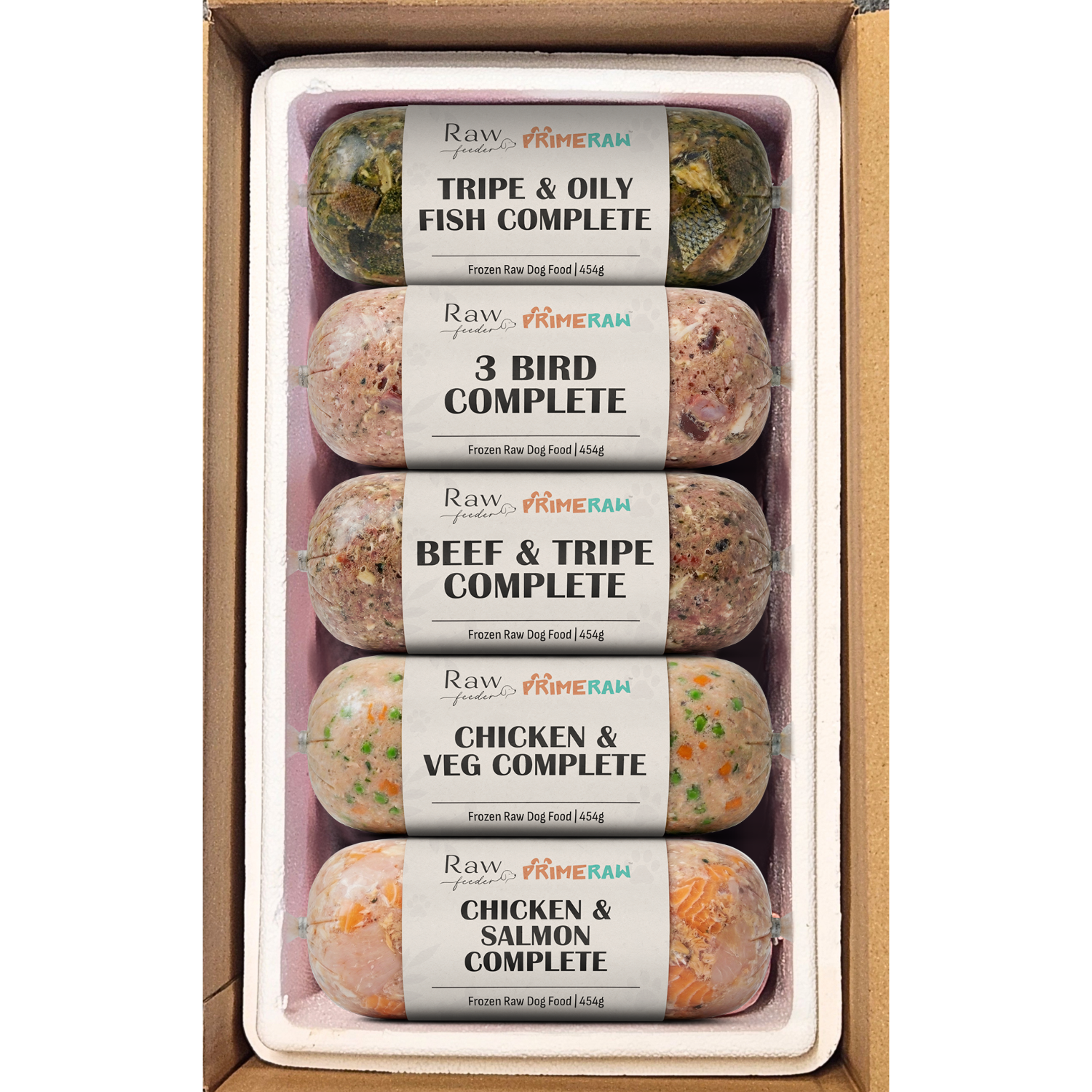 Prime Raw Mixed Flavour Variety Box | 454g Rolls