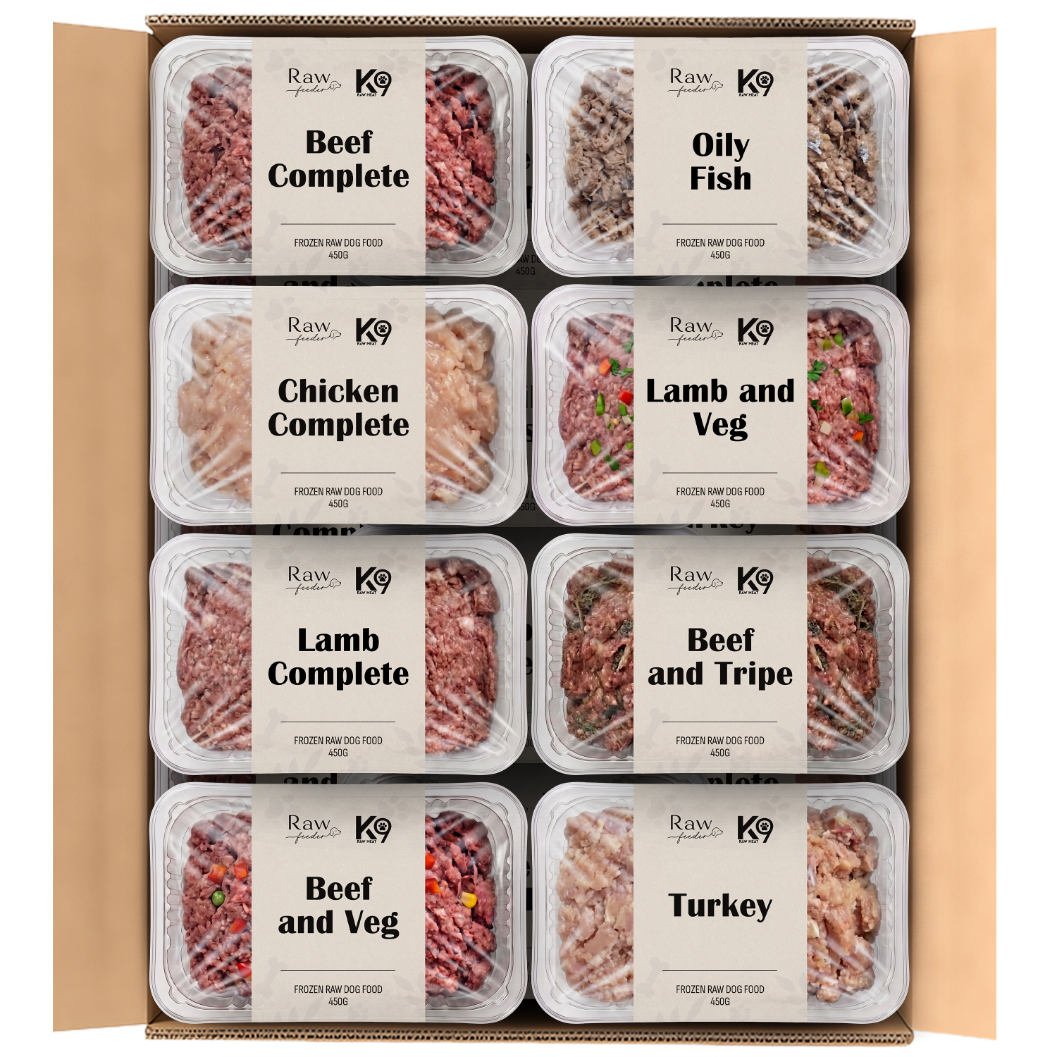K9 Raw Mixed Flavour Box 454g Blocks