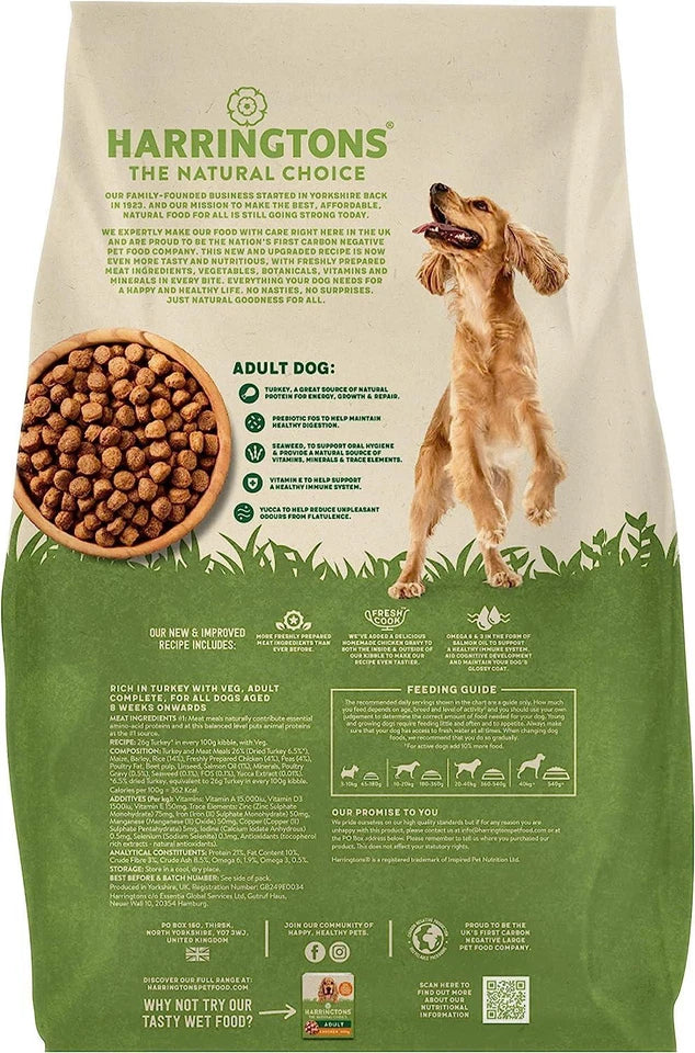 Harringtons Complete Dry Adult Dog Food Turkey 15kg